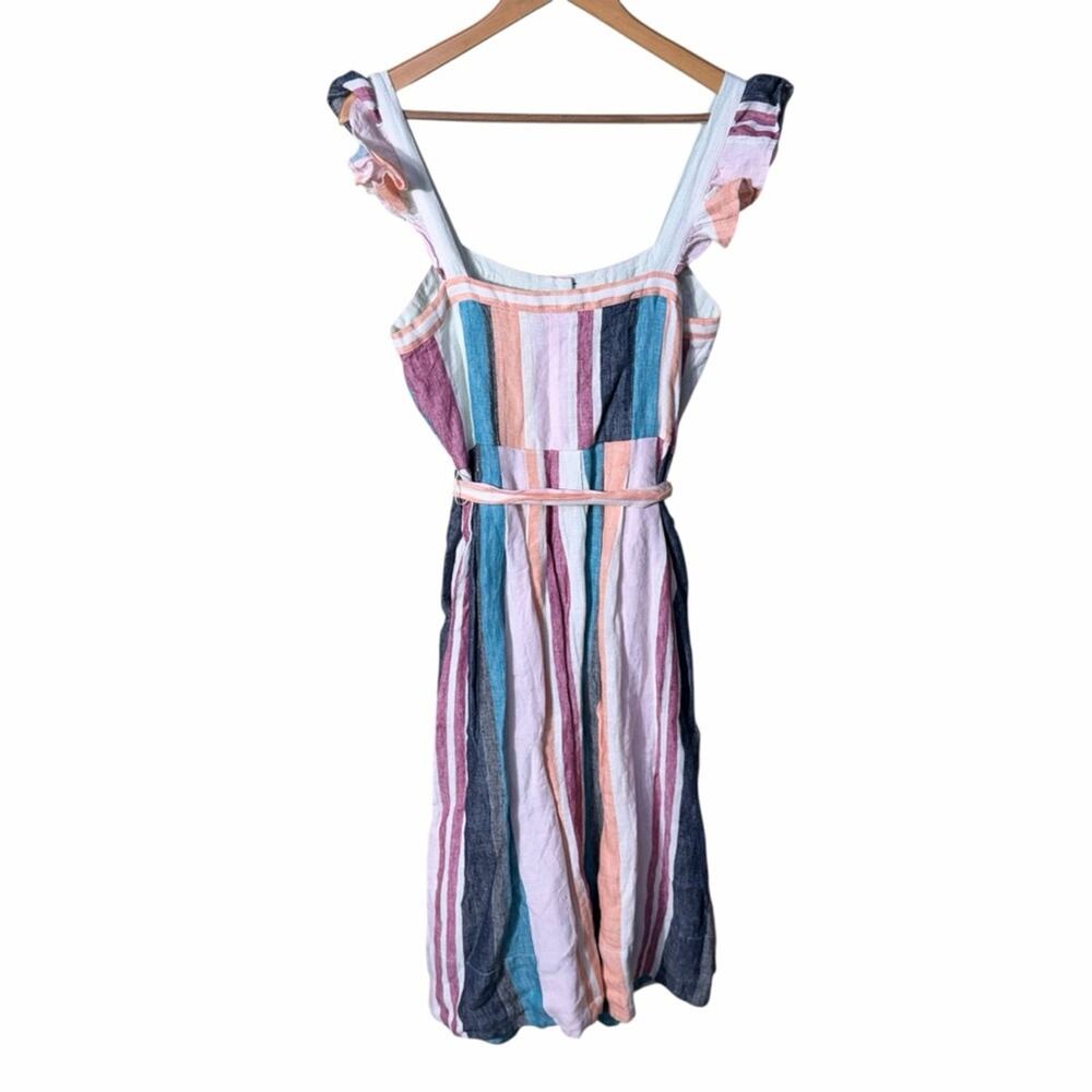 NEW J.Crew Striped Linen Midi Dress Size 6 - Picture 8 of 10